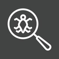 Find Bugs Line Inverted Icon vector