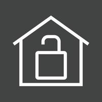 Unlocked House Line Inverted Icon vector