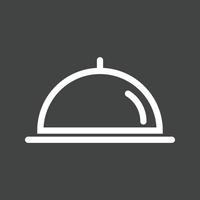 Covered Food Line Inverted Icon vector