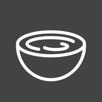 Cream Bowl Line Inverted Icon vector