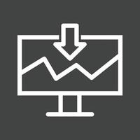 Data Mining Line Inverted Icon vector