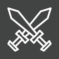 Swords Line Inverted Icon vector