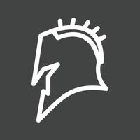 Ancient Face Mask Line Inverted Icon vector