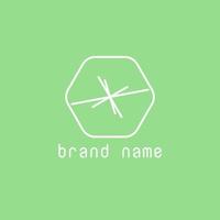 Abstract logo of hexagons and lines on green background vector