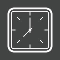 Clock Line Inverted Icon vector