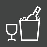 Wine Bottle in Ice Line Inverted Icon vector