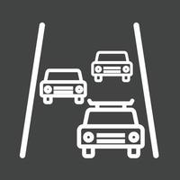 icono de línea de carretera invertida vector