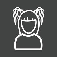Gothic Girl Line Inverted Icon vector