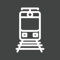 Train Tracks Line Inverted Icon vector