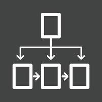 Flowchart Line Inverted Icon vector