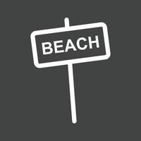 Beach Sign Line Inverted Icon vector