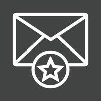 Favorite Mail Line Inverted Icon vector
