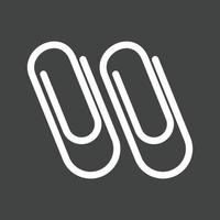 Paper Clips Line Inverted Icon vector