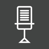 Table Mic Line Inverted Icon vector