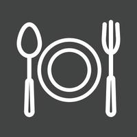 Fork and spoon Line Inverted Icon vector