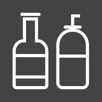 Cream Bottles Line Inverted Icon vector