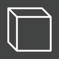 Cube Line Inverted Icon vector