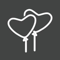 Heart Shaped Baloon Line Inverted Icon vector