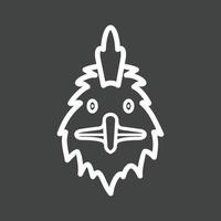 Hen Face Line Inverted Icon vector