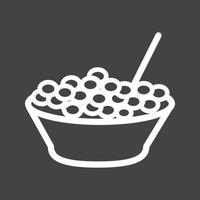 Bowl of Cranberries Line Inverted Icon vector
