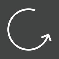 Right Back Arrow Line Inverted Icon vector