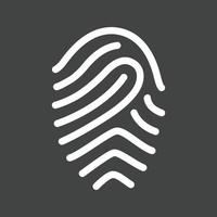 Fingerprint Line Inverted Icon vector
