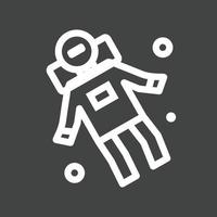 Space Man II Line Inverted Icon vector