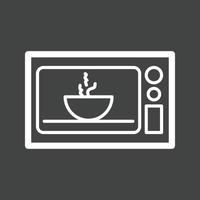 Microwave Oven Line Inverted Icon vector