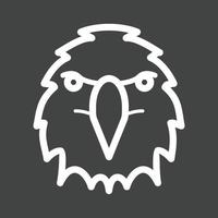 Eagle Face Line Inverted Icon vector