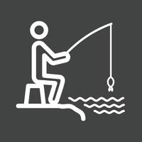 Fishing Line Inverted Icon vector