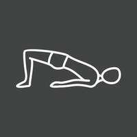 Bridge Pose Line Inverted Icon vector