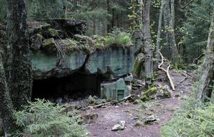 Remains of a bunker in the Hurtgen Forest in Germany photo