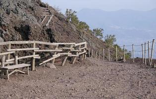 Footpath on Mount Vesuvius going around the crater photo