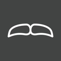 Moustache II Line Inverted Icon vector