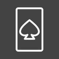 Spades Card Line Inverted Icon vector