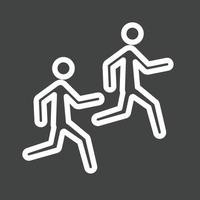 Running Race Line Inverted Icon vector