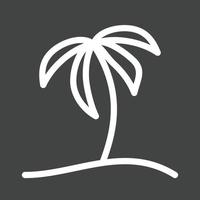 Coconut Tree Line Inverted Icon vector