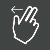Two Fingers Left Line Inverted Icon vector