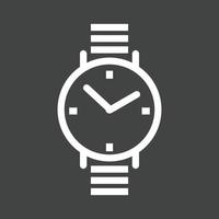 icono de línea de reloj de pulsera invertida vector