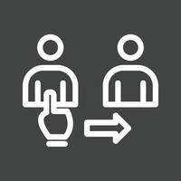 Transfer User Line Inverted Icon vector