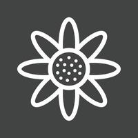 Daisy Line Inverted Icon vector