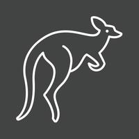 Kangaroo Line Inverted Icon vector