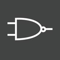 NAND Gate Line Inverted Icon vector