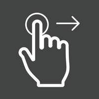 Tap and Move Right Line Inverted Icon vector