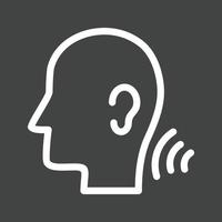 icono de línea de habilidades auditivas invertida vector