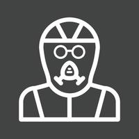 Gas Mask Line Inverted Icon vector