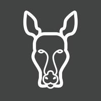 Kangaroo Face Line Inverted Icon vector