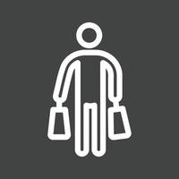 Shopping Line Inverted Icon vector