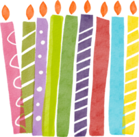 Watercolor Hand drawn Happy Birthday Candle png