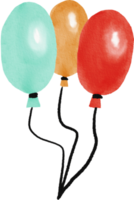 ballon coloré peint à l'aquarelle png